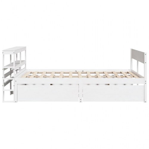 Sengeramme uden madras 160x200 cm massivt fyrretræ hvid
