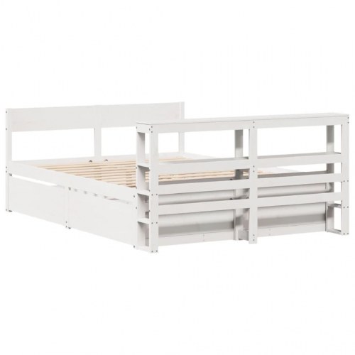 Sengeramme uden madras 160x200 cm massivt fyrretræ hvid