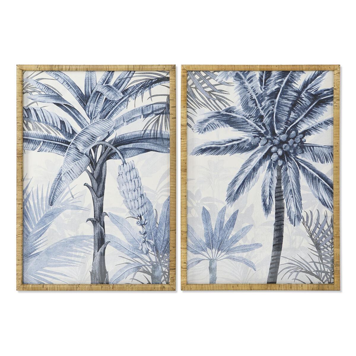 Maleri Home Esprit Palmer Middelhavet 70 X 3 X 100 Cm 2 Enheder