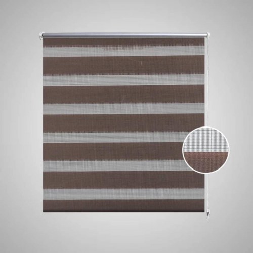 Zebragardin 80,9 × 175 cm - stofbredde 76,7 cm, kaffe