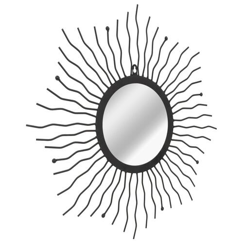 Vægspejl sunburst 60 cm sort