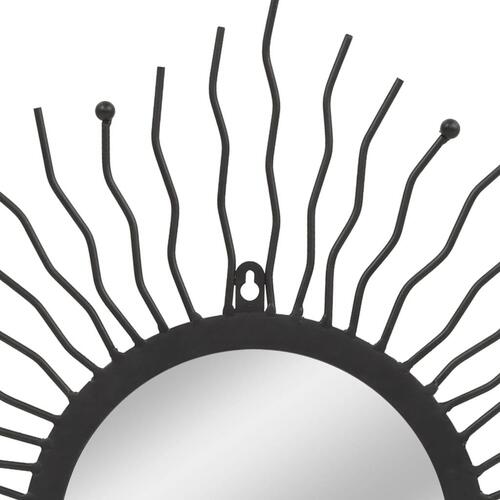 Vægspejl sunburst 60 cm sort