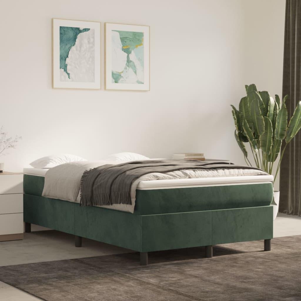 Kontinentalseng Med Madras Fløjl Mørkegrøn - 35 cm / 120 x 200 cm