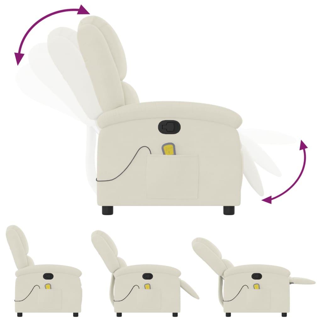 Massagestol velour cremefarvet
