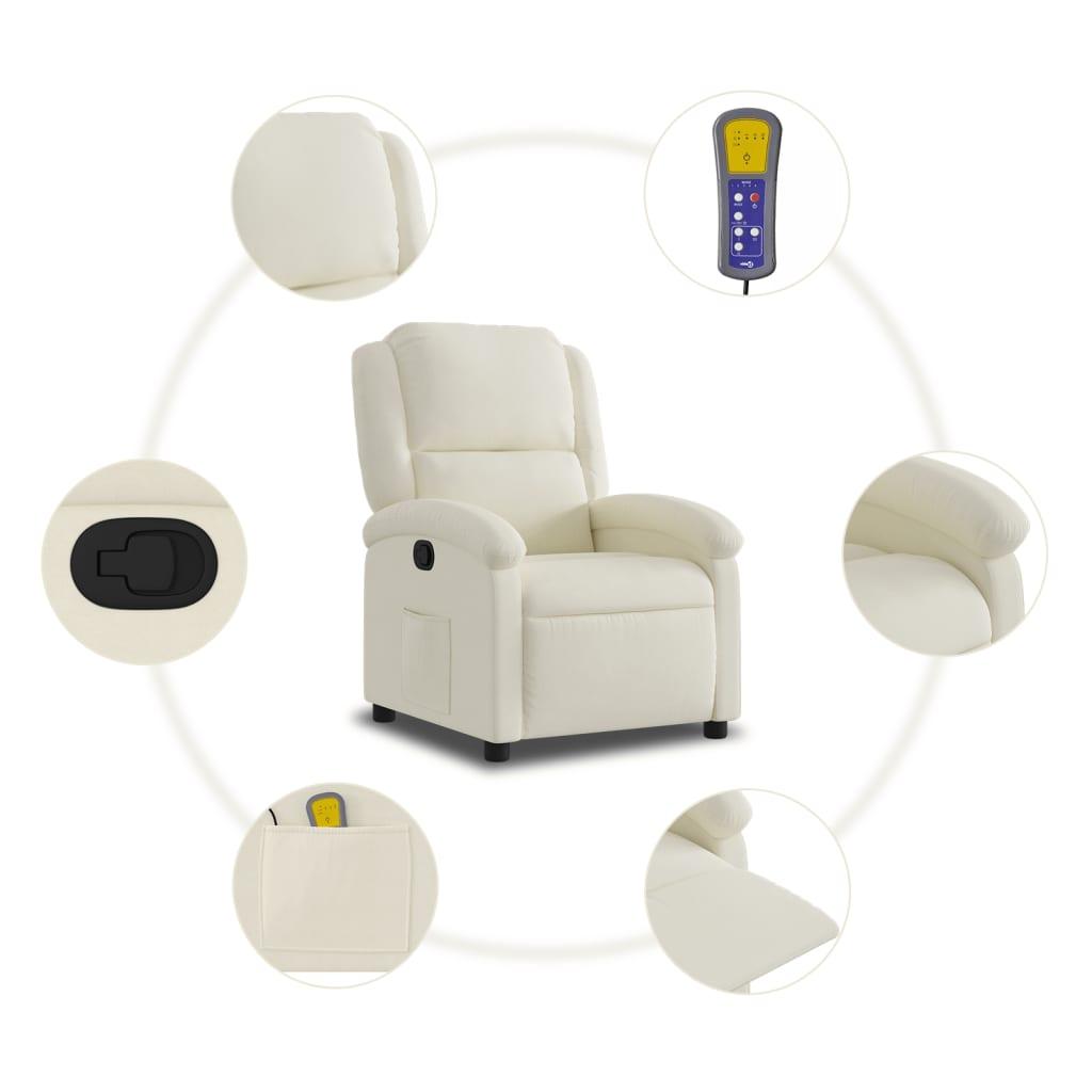 Massagestol velour cremefarvet