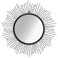 Vægspejl sunburst 80 cm sort