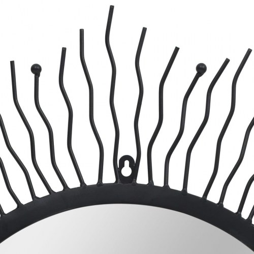 Vægspejl sunburst 80 cm sort