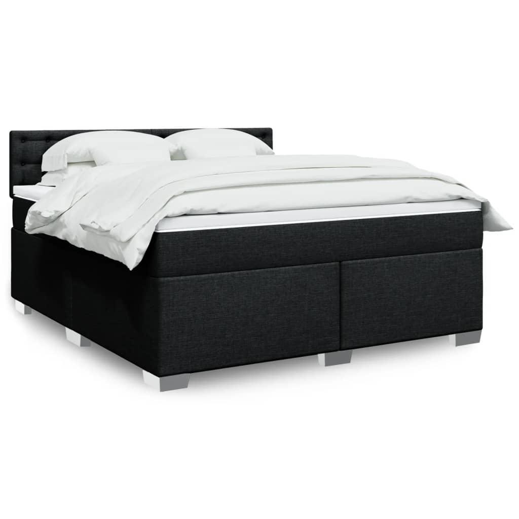 Kontinentalseng med madras og topmadras 180×200 cm - stof, sort
