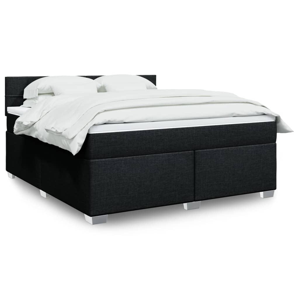 Kontinentalseng Med Madras Stof Sort - Blok med firkanter / 180 x 200 cm