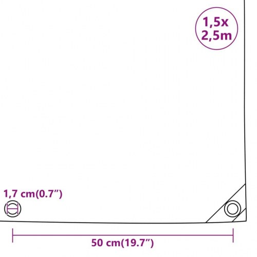 Presenning 1,5 × 2,5 m - 650 g/m², grøn