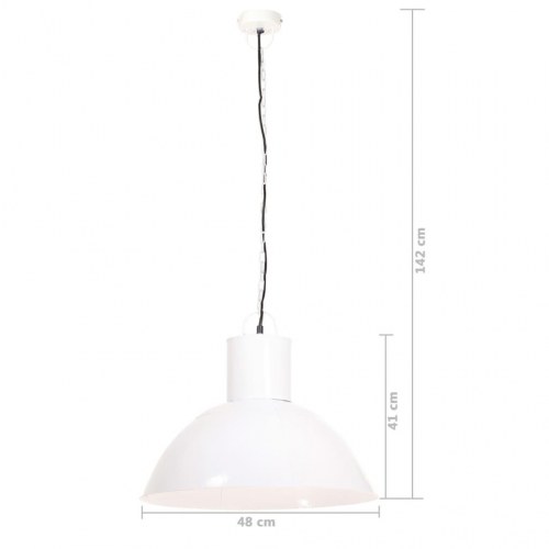 Hængelampe i jern - rund 48 cm, E27, hvid, 25 W