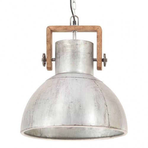 Industriel hængelampe 40 cm E27 - sølvfarvet/brun