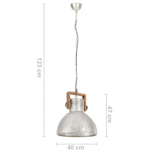 Industriel hængelampe 40 cm E27 - sølvfarvet/brun