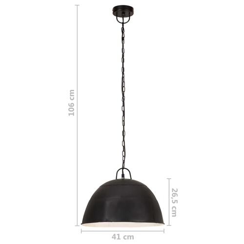 Industriel vintage hængelampe 25 W rund 41 cm E27 mat sort