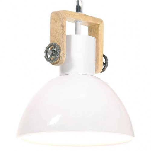Industriel hængelampe rund 30 cm E27 - hvid/brun