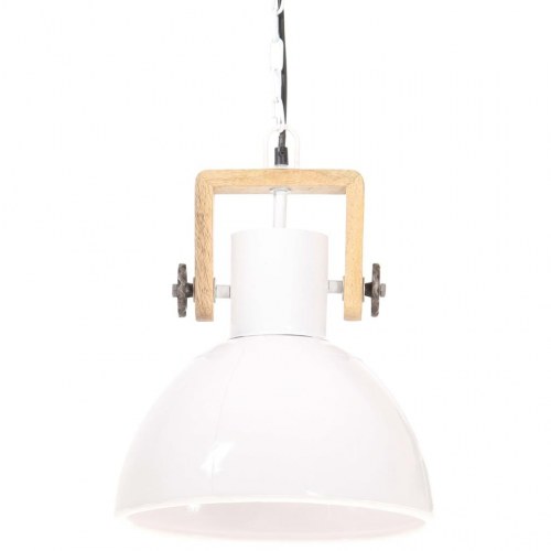 Industriel hængelampe rund 30 cm E27 - hvid/brun