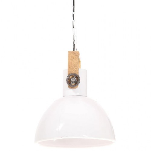 Industriel hængelampe rund 30 cm E27 - hvid/brun