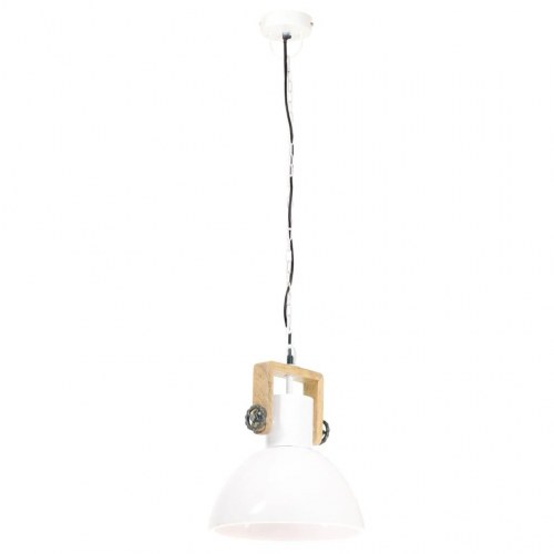 Industriel hængelampe rund 30 cm E27 - hvid/brun