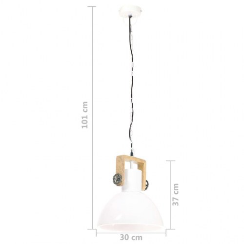 Industriel hængelampe rund 30 cm E27 - hvid/brun