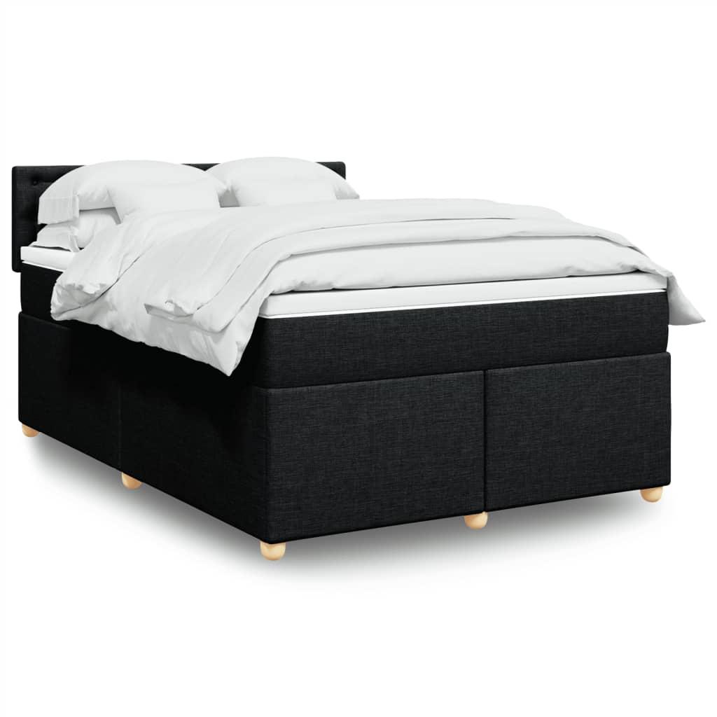 Kontinentalseng med madras og topmadras 140×190 cm - sort stof