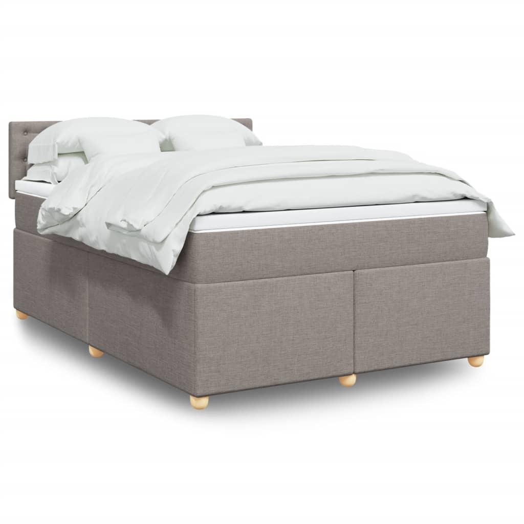 Kontinentalseng med madras og topmadras 140x190 cm - stof, gråbrun