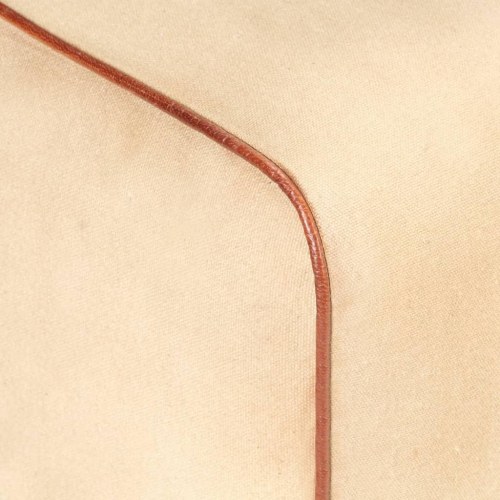 Bænk 38 cm gymnastikbuk ægte læder og massivt mangotræ brun