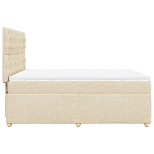 Kontinentalseng med madras 140x190 cm stof cremefarvet