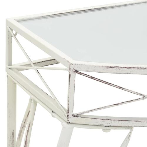 Sidebord i fransk stil metal 82 x 39 x 76 cm hvid
