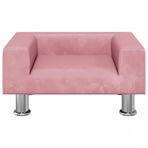 Hundesofa i velour - lyserød, 50 × 40 × 26,5 cm