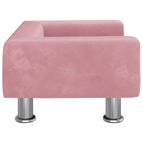 Hundesofa i velour - lyserød, 50 × 40 × 26,5 cm