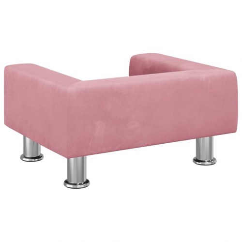 Hundesofa i velour - lyserød, 50 × 40 × 26,5 cm