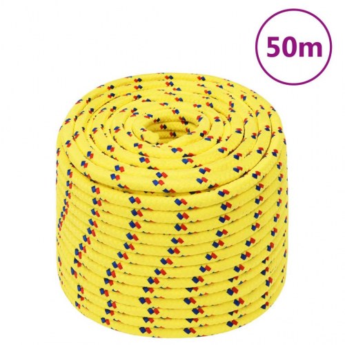 Bådtov i polypropylen 12 mm 50 m - gul