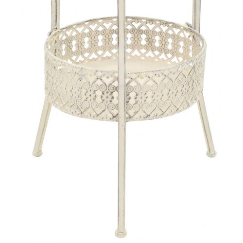 Bistrobord i vintagestil - rundt metalbord 40 × 70 cm, hvid