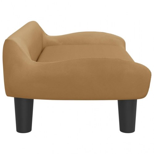 Sofa til børn i velour - brun, 70 × 40 × 24 cm