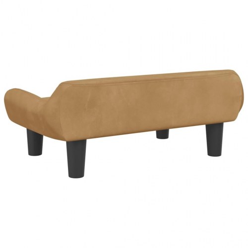 Sofa til børn i velour - brun, 70 × 40 × 24 cm