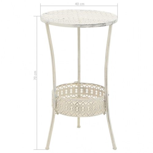 Bistrobord i vintagestil - rundt metalbord 40 × 70 cm, hvid