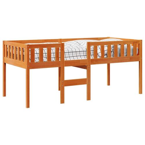 Juniorseng uden madras 80x200 cm massivt fyrretræ gyldenbrun