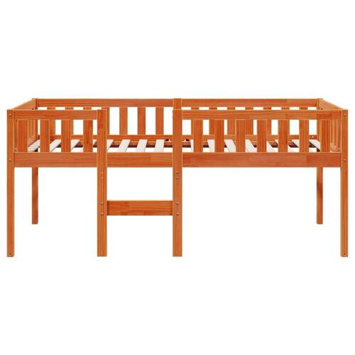 Juniorseng uden madras 80x200 cm massivt fyrretræ gyldenbrun