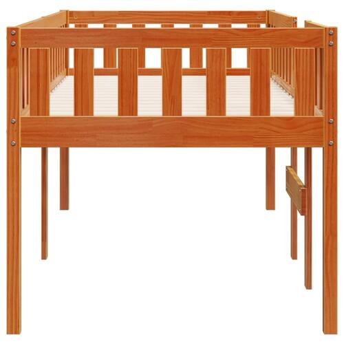 Juniorseng uden madras 80x200 cm massivt fyrretræ gyldenbrun
