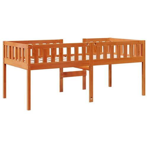 Juniorseng uden madras 80x200 cm massivt fyrretræ gyldenbrun