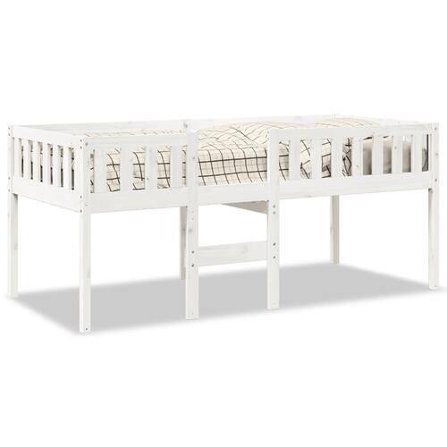 Juniorseng uden madras 90x200 cm massivt fyrretræ hvid