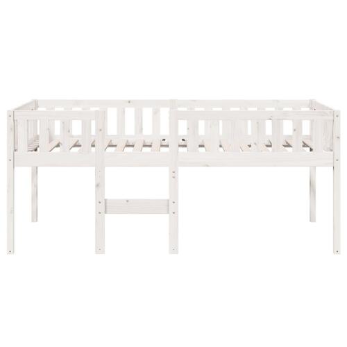 Juniorseng uden madras 90x200 cm massivt fyrretræ hvid