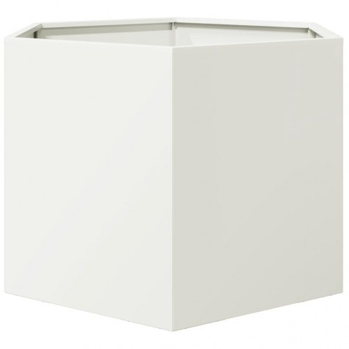 Sekskantet plantekasse i stål - 69 × 60 × 45 cm, hvid
