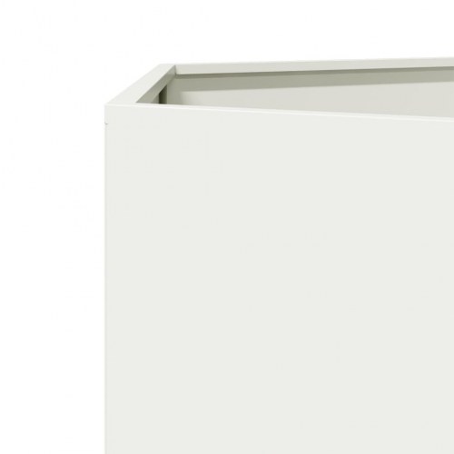 Sekskantet plantekasse i stål - 69 × 60 × 45 cm, hvid