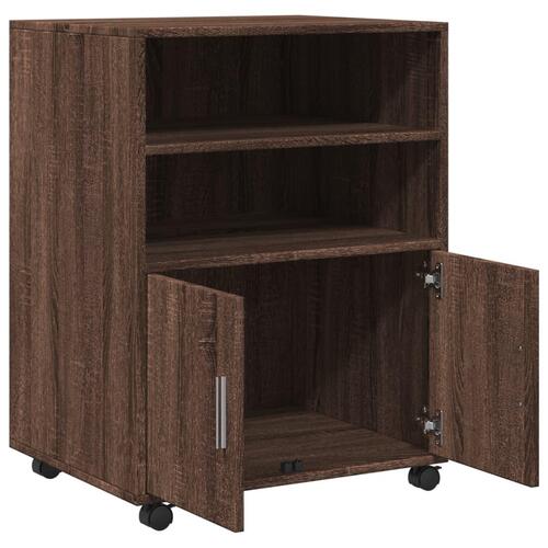 Rullebord 60x48x81 cm konstrueret træ brun egetræsfarve