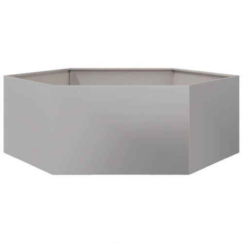 Sekskantet plantekasse i rustfrit stål - 138 × 120 × 45 cm