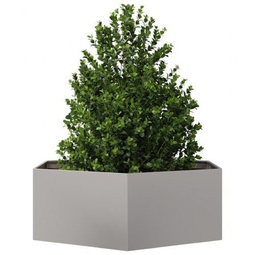 Sekskantet plantekasse i rustfrit stål - 138 × 120 × 45 cm