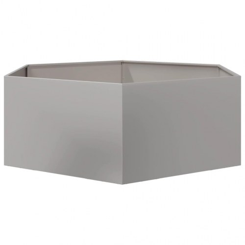 Sekskantet plantekasse i rustfrit stål - 138 × 120 × 45 cm