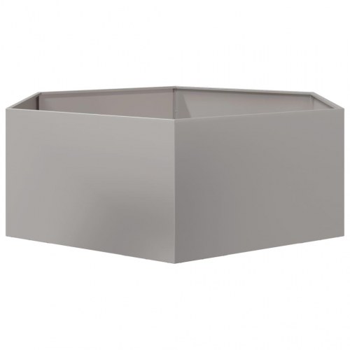 Sekskantet plantekasse i rustfrit stål - 138 × 120 × 45 cm