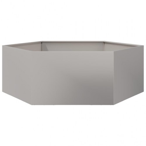 Sekskantet plantekasse i rustfrit stål - 138 × 120 × 45 cm